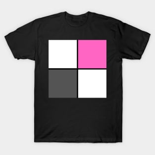 PINK GRAY BLOCK BLACK LINE RETRO GEOMETRIC SEAMLESS PATTERN FOR SUMMER T-Shirt